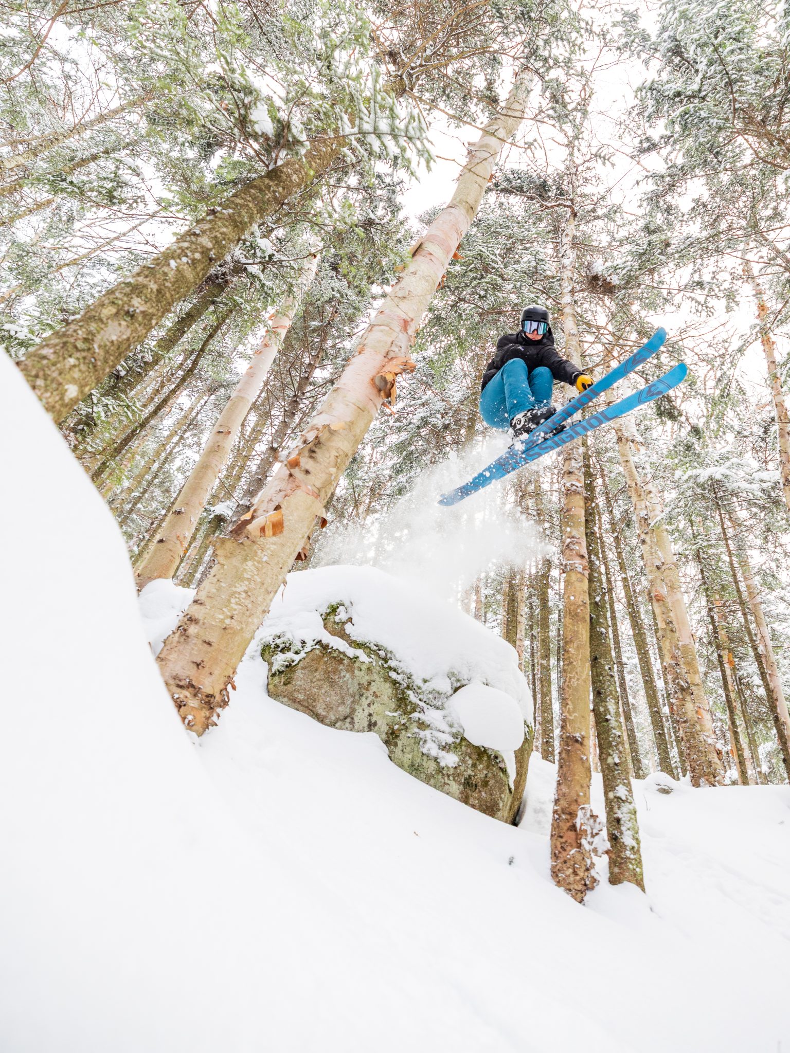 Whiteface - Skier Jumping in Glades